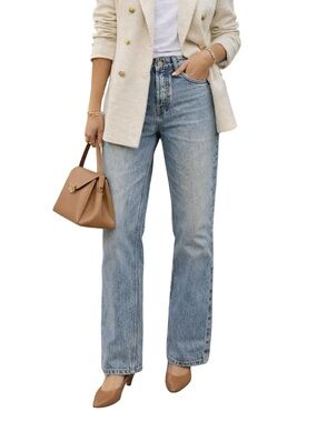 Topshop Editor medium Blue Straight-Leg Women’s Jeans